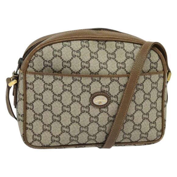 GUCCI GG Plus Supreme Shoulder Bag Pvc Beige Gold - Picture 1 of 16